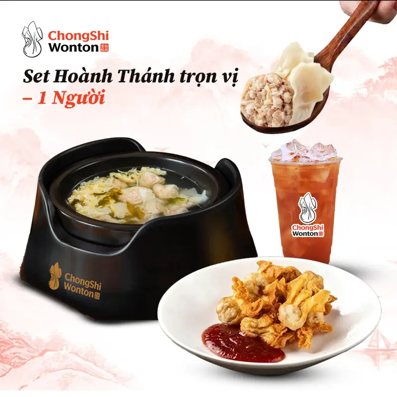 Hình ảnh Set Hoành Thánh Trọn Vị – 1 Người 正宗馄饨套餐 – 1人份