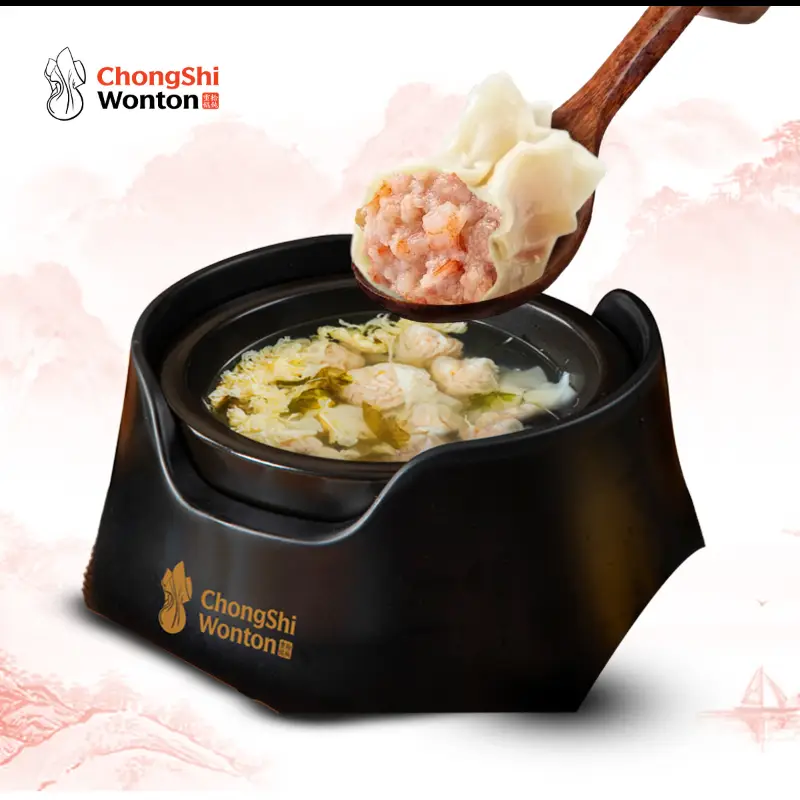 Hình ảnh Hoành thánh nhân Thịt bằm và Tôm 虾仁鲜肉馄饨汤