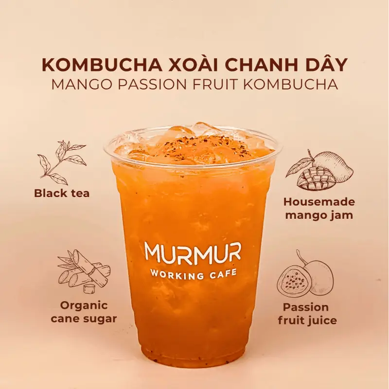 Hình ảnh Kombucha Xoài Chanh Dây (Mango Passion Fruit Kombucha)
