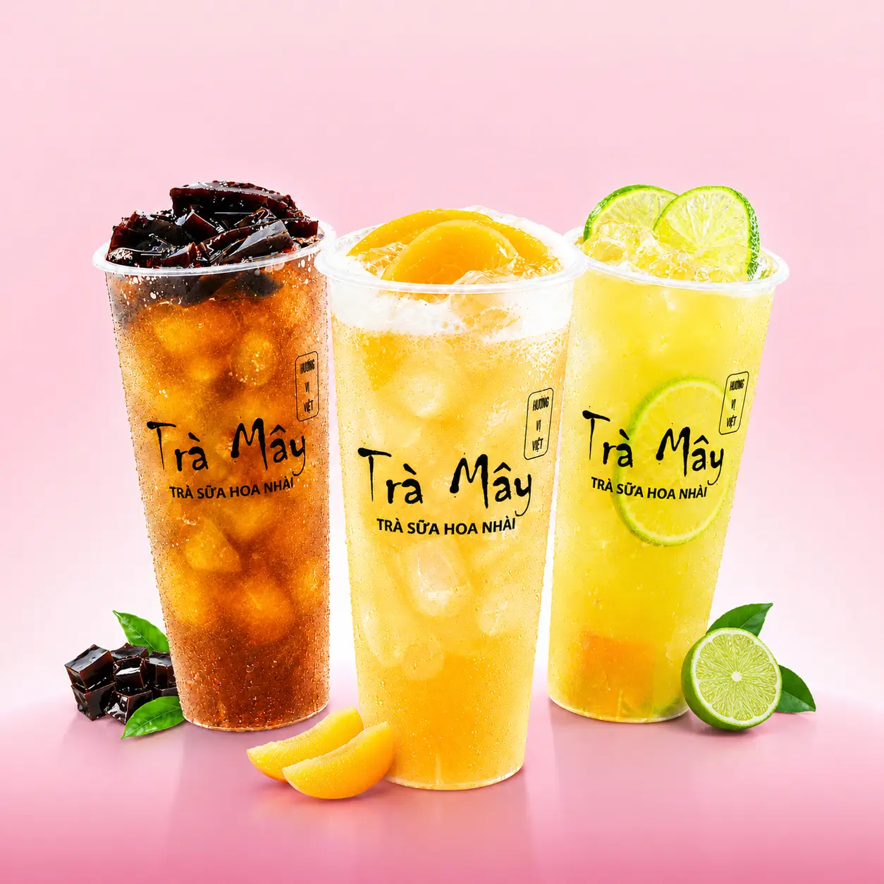 Hình ảnh Combo 3ly giải nhiệt (Hồng Trà Bí Đao,Trà Chanh Nho Xanh) (Thanh Trà Đào Mật)