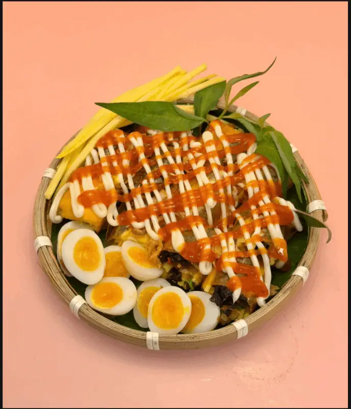 Hình ảnh Bánh tráng cuốn lòng đào sốt bơ