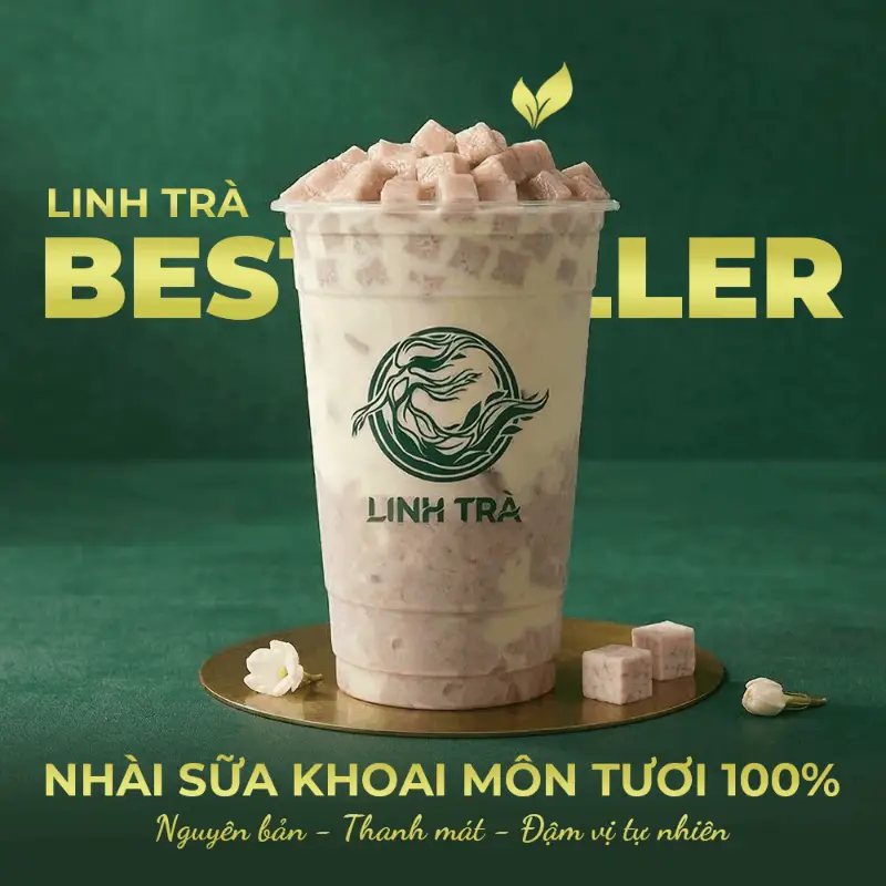 Hình ảnh Trà Sữa Nhài Khoai Môn Tươi 100% (Size M)