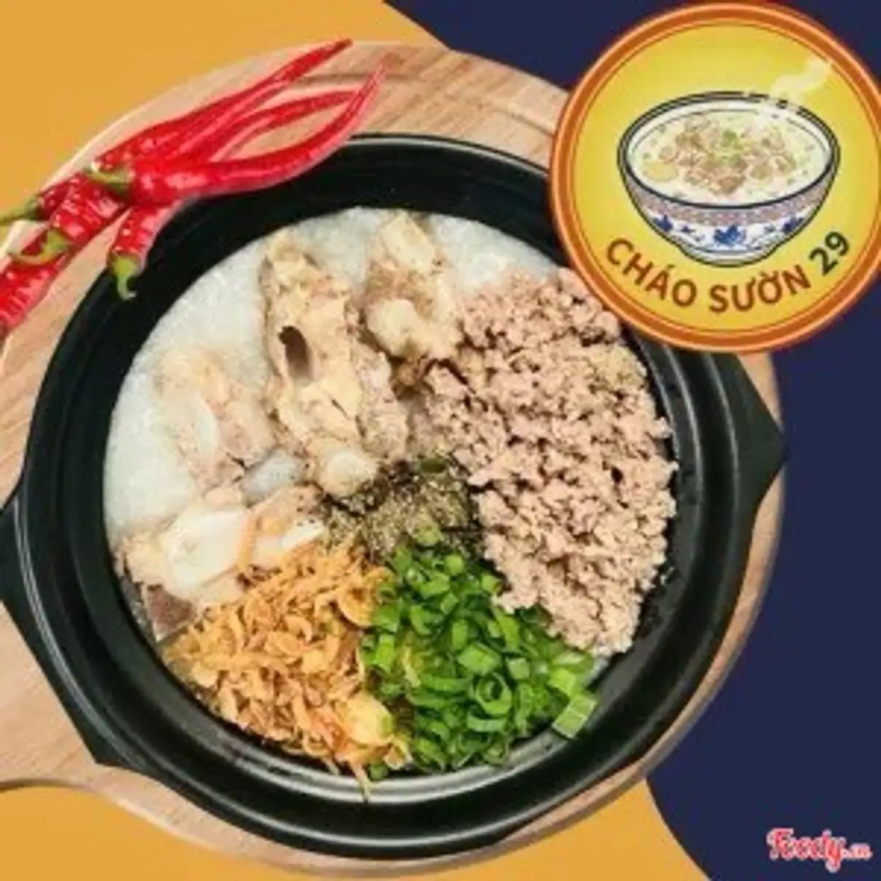 Hình ảnh Cháo Sườn+Thịt Bằm