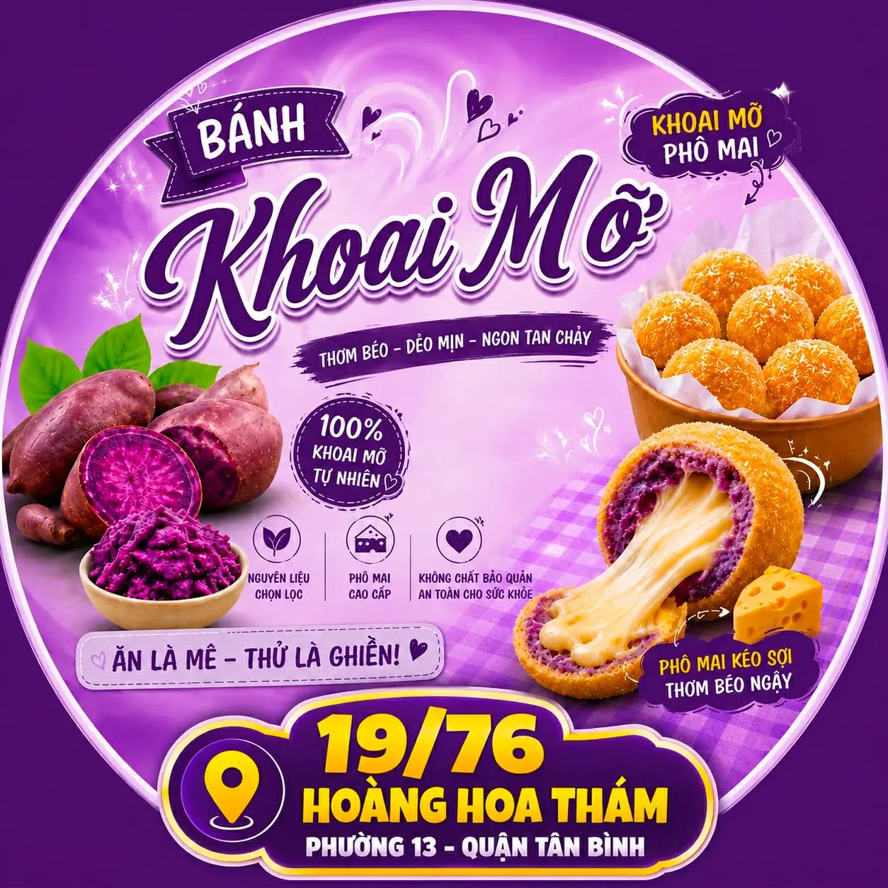 Ảnh bìa Bánh Khoai Mỡ - Khoai Mỡ Nhân Phô Mai - Hoàng Hoa Thám