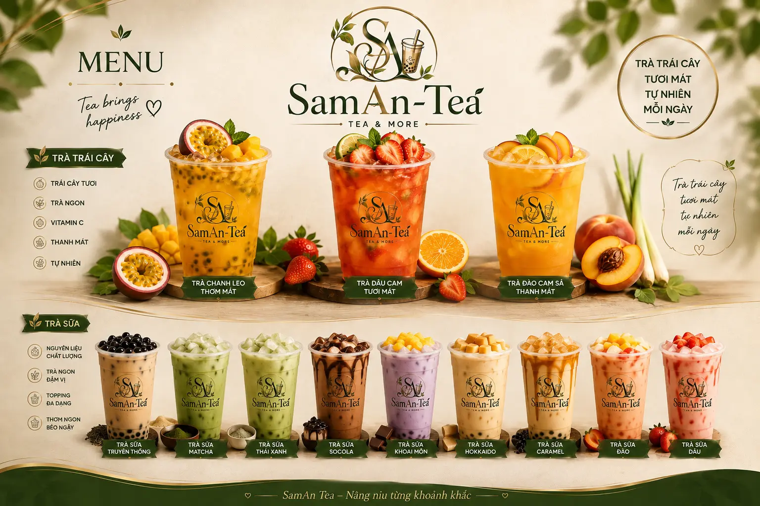 Ảnh bìa Trà Sữa - Trà Hoa Quả SamAn Tea - Tân Hương