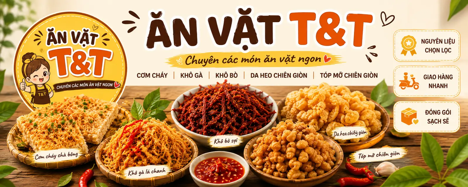 Ảnh bìa Ăn Vặt T&T - Nem Thính, Cơm Cháy & Đồ Ăn Vặt - Thống Nhất