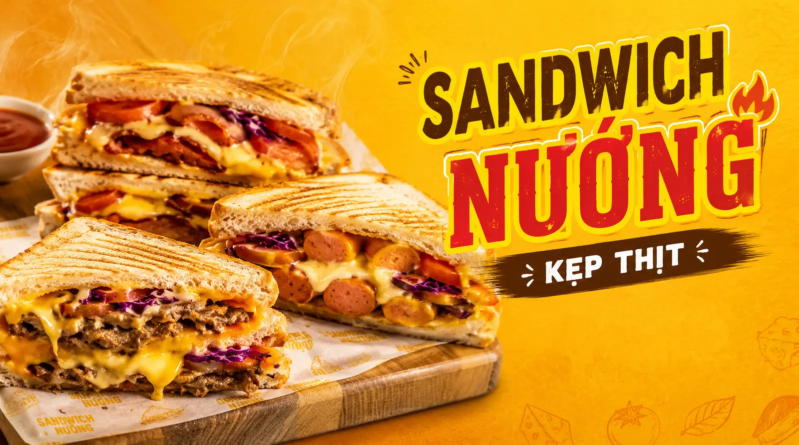 Ảnh bìa Sandwich Nướng Kẹp Thịt - Đường 59