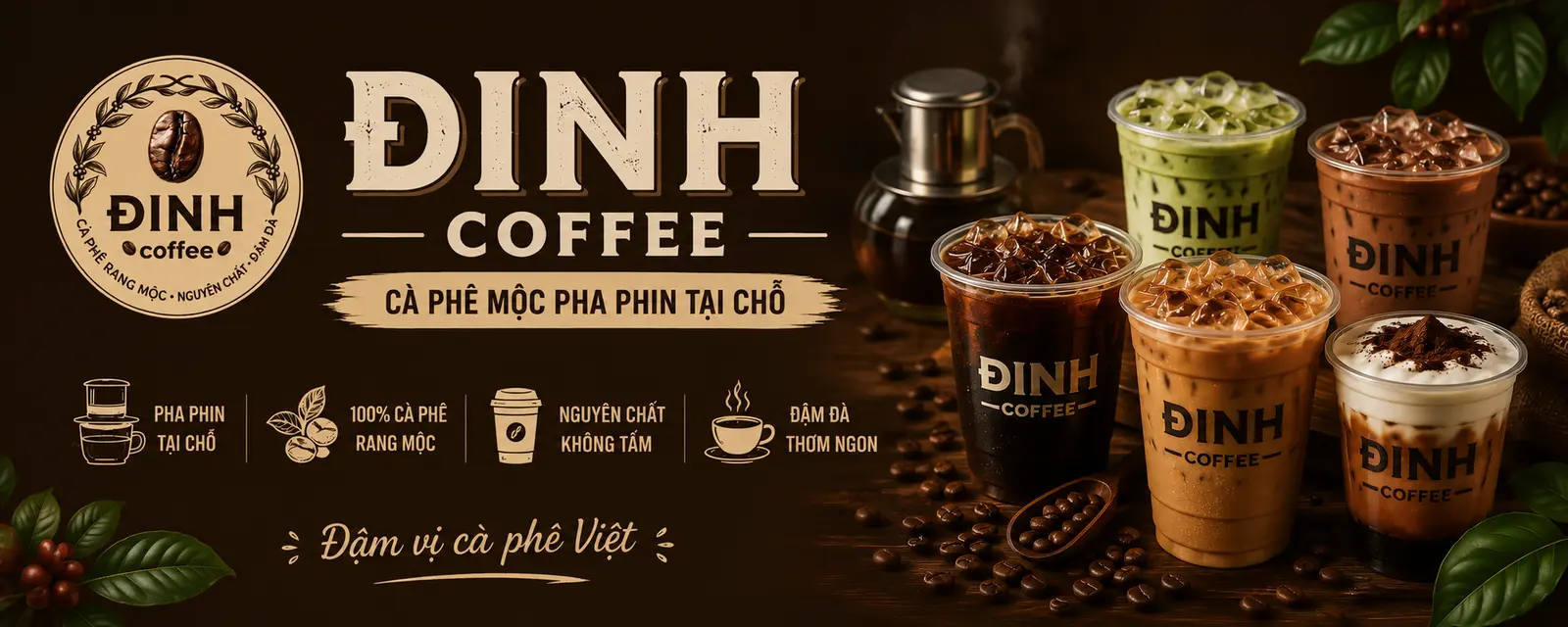Ảnh bìa ĐINH COFFEE - Cà Phê Đen Đá, Cà Phê Sữa & Cà Phê Sữa Tươi - Lê Đức Thọ