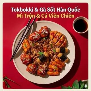 Ảnh đại diện Tokbokki & Gà Sốt Hàn Quốc - Mì Trộn & Cá Viên Chiên - Đường 1A