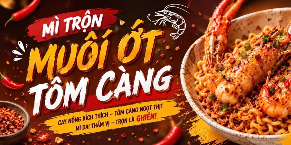 Ảnh bìa Mì Trộn Muối Ớt Tôm Càng & Trứng Lòng Đào - Đường 36