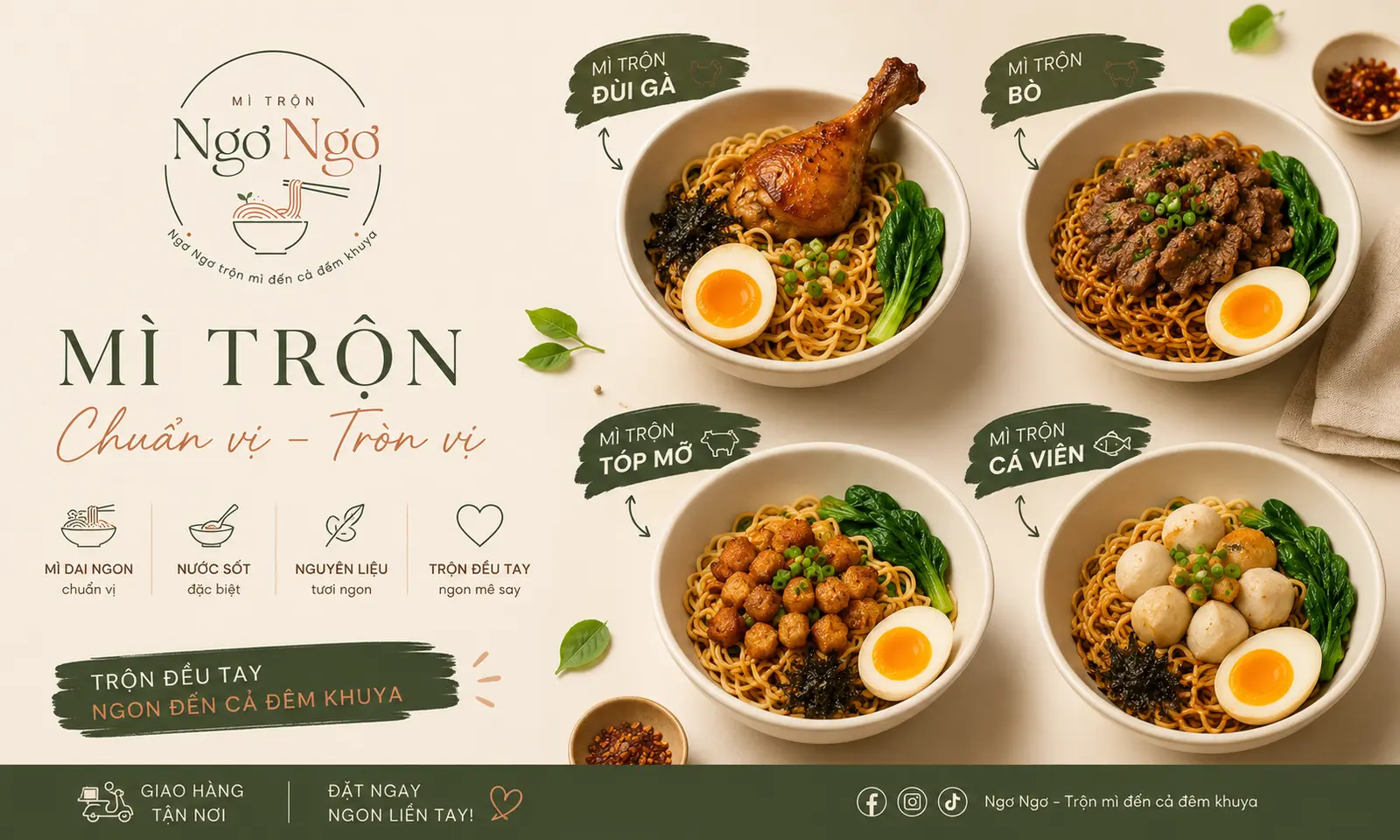 Ảnh bìa Mì Trộn Ngơ Ngơ - Mì Trộn Bò Tái Lăn - Kha Vạn Cân