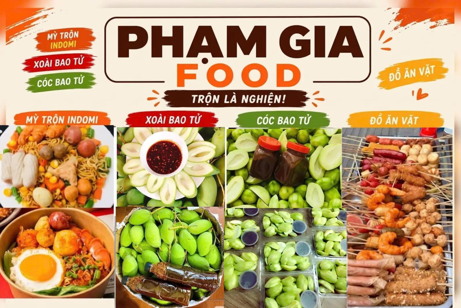 Ảnh bìa Phạm Gia Food - Mỳ Trộn Indomi, Xoài Cóc & Ăn Vặt - Vũ Ngọc Phan