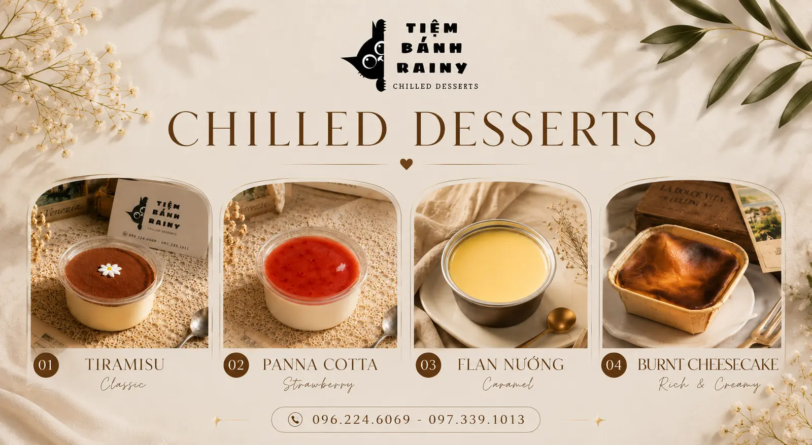 Ảnh bìa Tiệm Bánh Rainy - Flan Nướng, Panna Cotta & Tiramisu - Trịnh Đình Trọng
