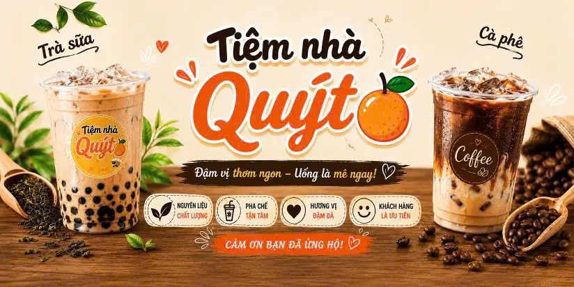 Ảnh bìa Tiệm Nhà Quýt - Trà Sữa, Trà Trái Cây & Cà Phê - Chung Cư Ehome 3