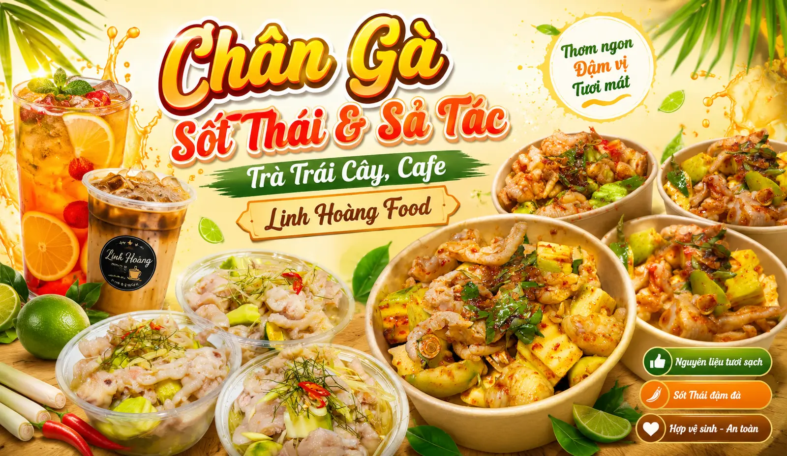 Ảnh bìa Linh Hoàng Food - Chân Gà Sốt Thái Sả Tắc, Trà Trái Cây & Cafe - Phương Canh