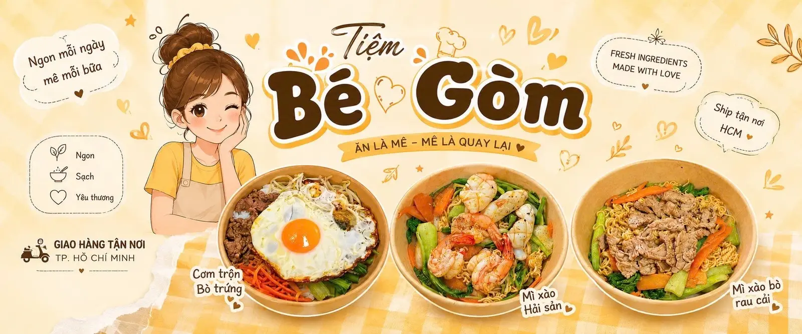 Ảnh bìa Tiệm Bé Gòm - Mì Xào Bò, Mì Trộn & Cơm Trộn - Nguyễn Sỹ Sách
