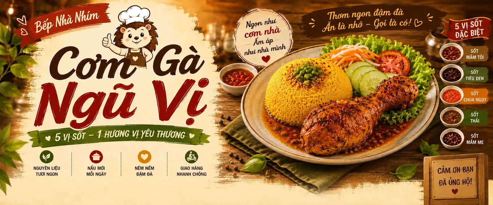 Ảnh bìa Bếp Nhà Nhím - Cơm Gà Ngũ Vị - Phú Mỹ