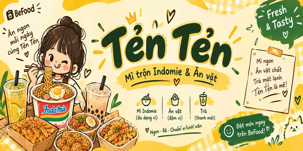 Ảnh bìa Tẻn Tẻn - Mì Trộn Indomie & Ăn Vặt - Ngô Xuân Quảng
