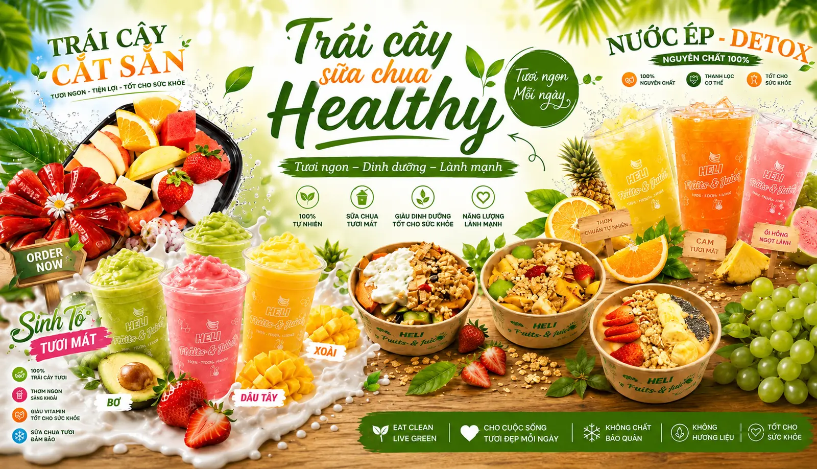Ảnh bìa Heli Juice - Nước Ép & Trái Cây Tươi Cắt Sẵn - Tây Hòa