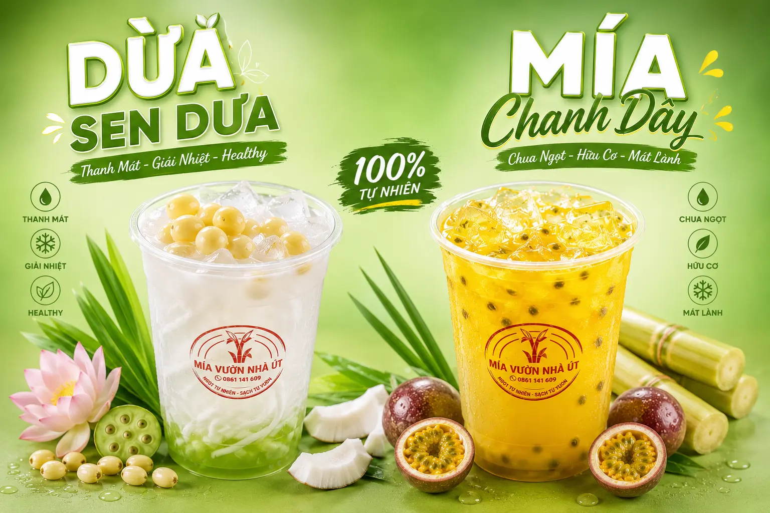 Ảnh bìa Mía Vườn Nhà Út - Mía Chanh Dây & Nước Dừa - Lê Văn Lương