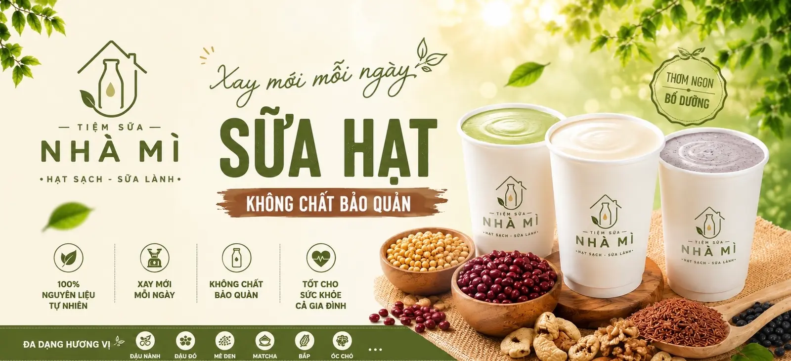 Ảnh bìa Tiệm Sữa Nhà Mì - Sữa Hạt Nguyên Chất - Nguyễn Sỹ Sách