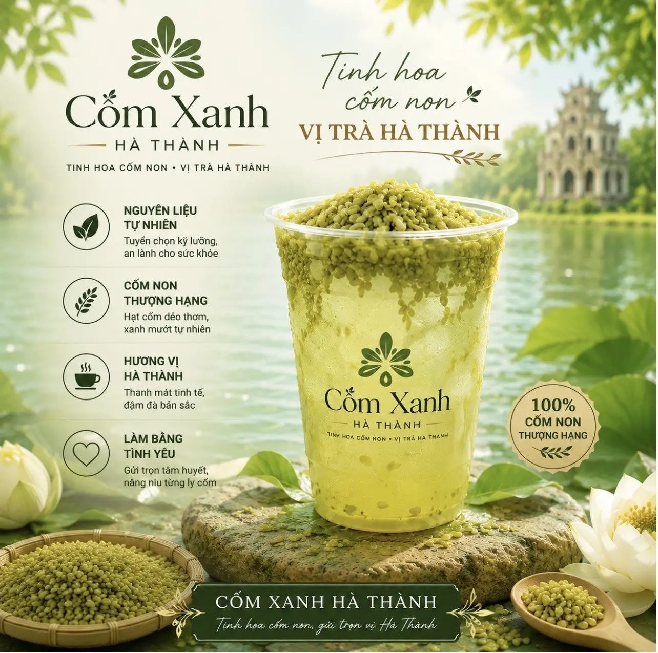 Ảnh bìa Cốm Xanh Hà Thành - Trà Sữa & Matcha - Roman Plaza