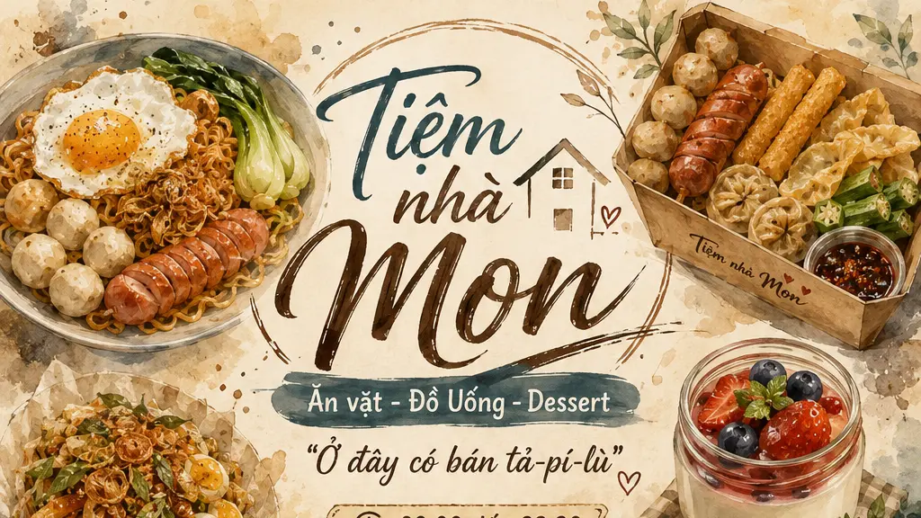 Ảnh bìa Tiệm Nhà Mon - Ăn Vặt, Đồ Uống & Dessert - Bình Tây