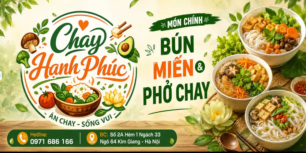 Ảnh bìa Chay Hạnh Phúc - Cơm, Bún & Phở Chay - Hoàng Đạo Thành