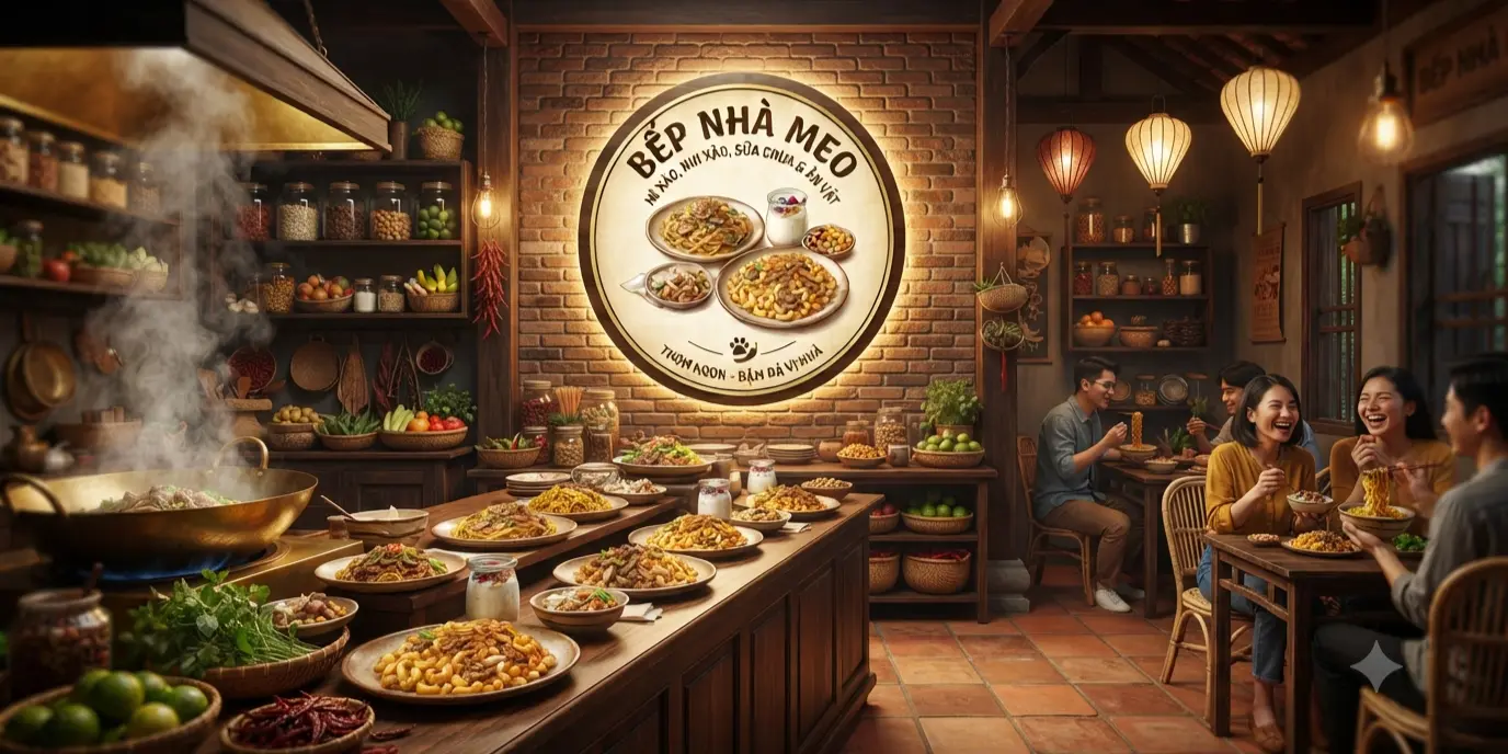 Ảnh bìa Bếp Nhà Meo - Nui Xào, Mì Xào & Sữa Chua - Phan Huy Ích
