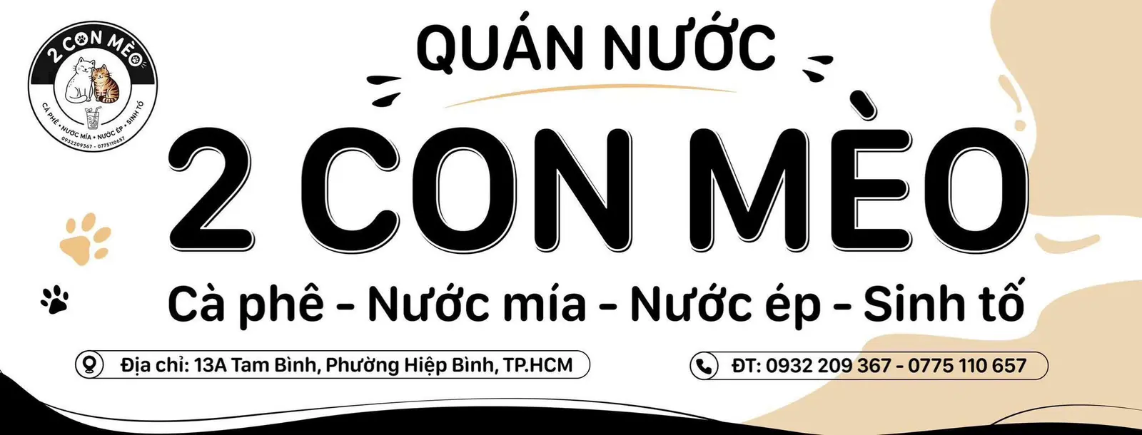 Ảnh bìa Quán Nước 2 Con Mèo - Cà Phê, Trà Sữa & Sinh Tố - Tam Bình 
