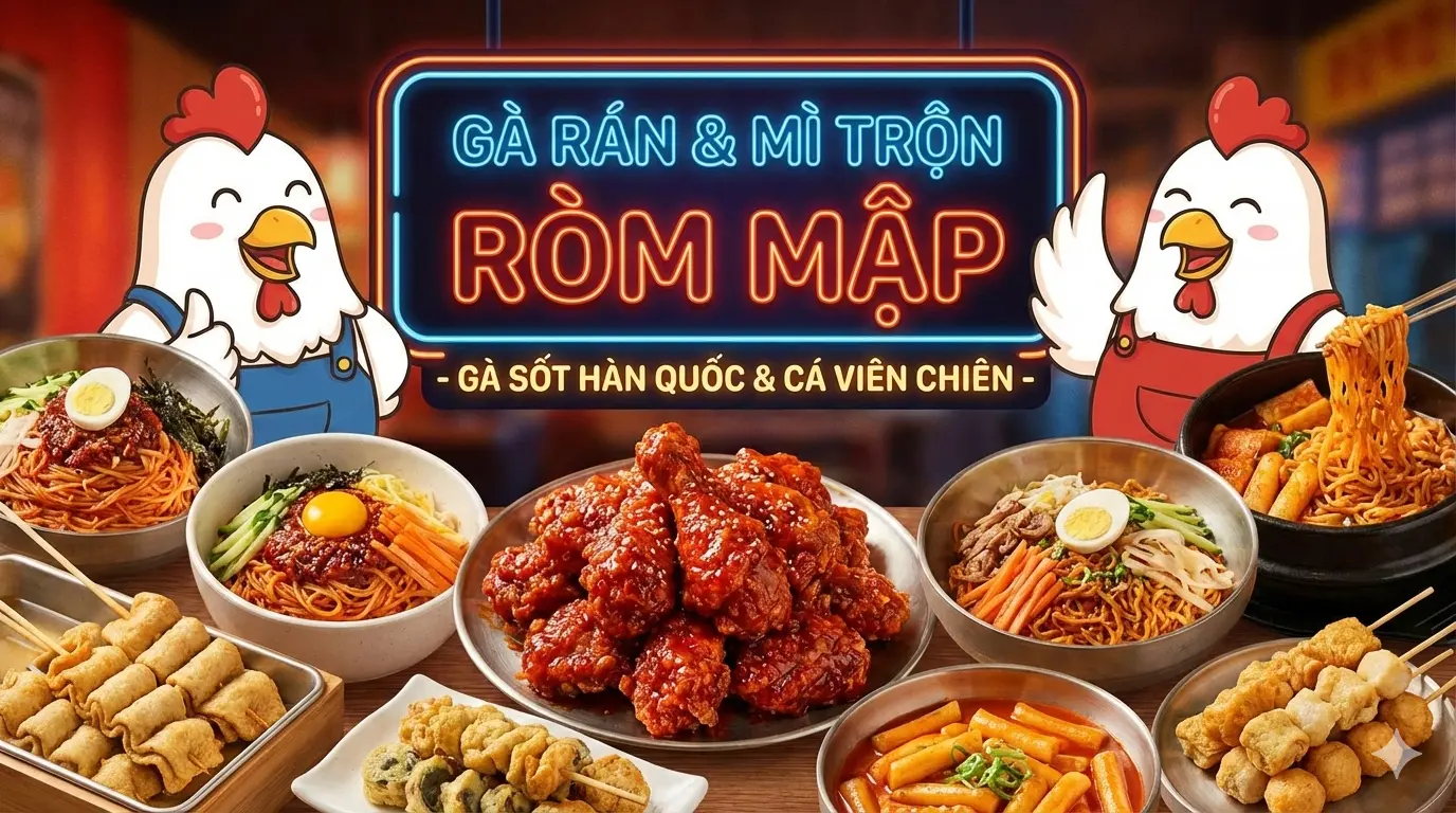 Ảnh bìa Gà Rán & Mì Trộn Ròm Mập - Gà Sốt Hàn Quốc & Cá Viên Chiên - Đường 1A