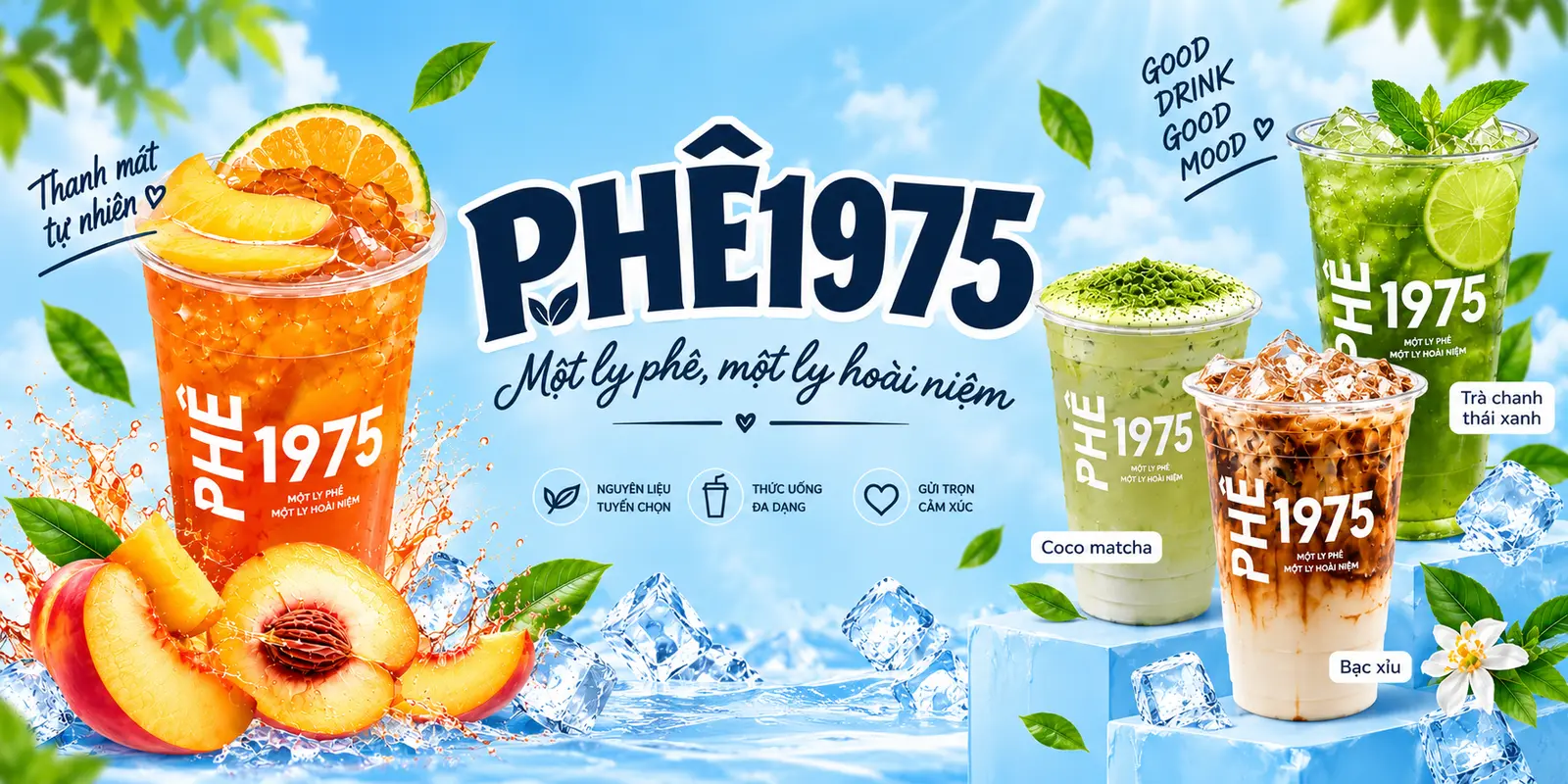 Ảnh bìa Phê 1975 - Matcha Latte, Trà Sữa Socola & Trà Đào Cam Sả - Lạc Hồng