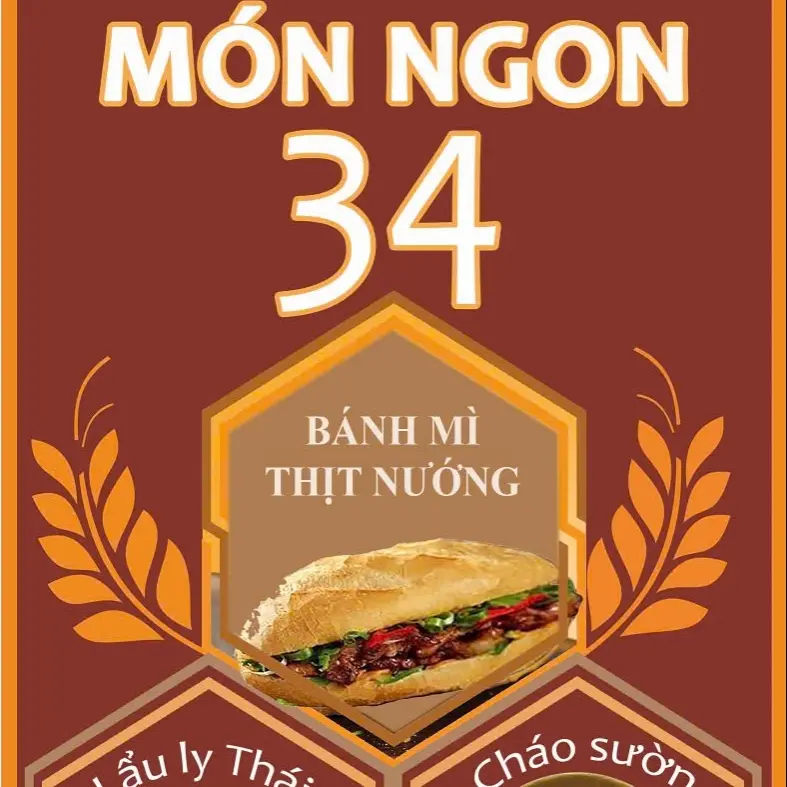 Ảnh bìa BÁNH MÌ THỊT NƯỚNG 34 - CHÁO SƯỜN & LẨU LY THÁI - Hồ Văn Tư