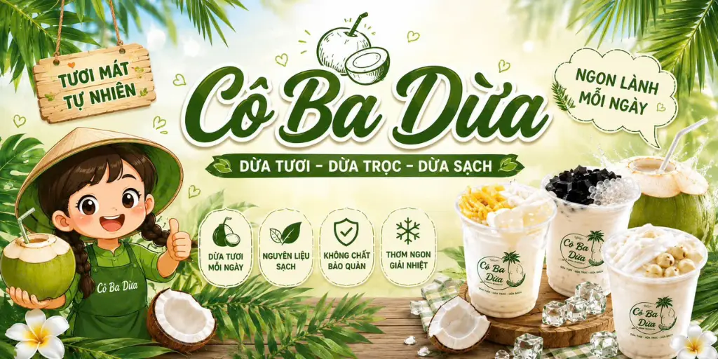 Ảnh bìa Cô Ba Dừa - Nước Dừa Thanh Mát & Sữa Dừa Sương Sáo - Đặng Thuỳ Trâm