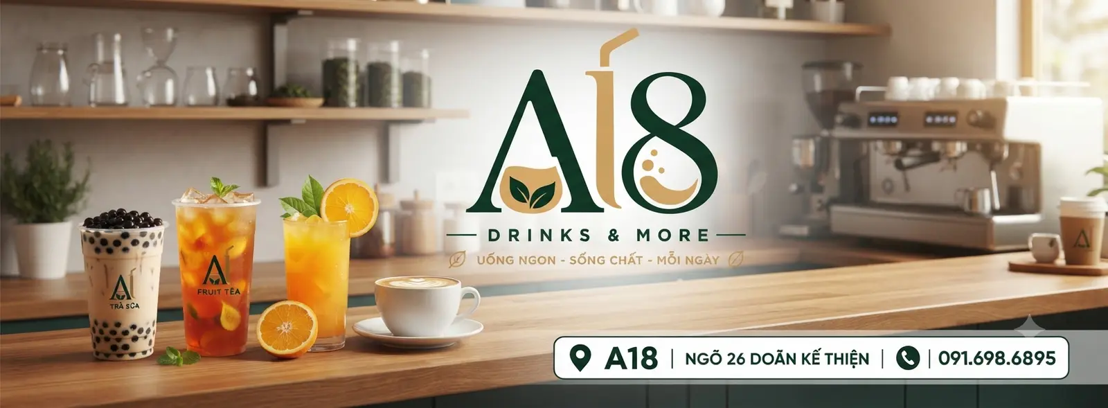 Ảnh bìa A18 DRINKS - Trà Sữa & Đồ Uống - Doãn Kế Thiện