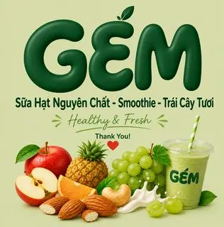 Ảnh đại diện GÉM - Sữa Hạt Nguyên Chất, Smoothie & Trái Cây Tươi - Ngõ Trại Cá