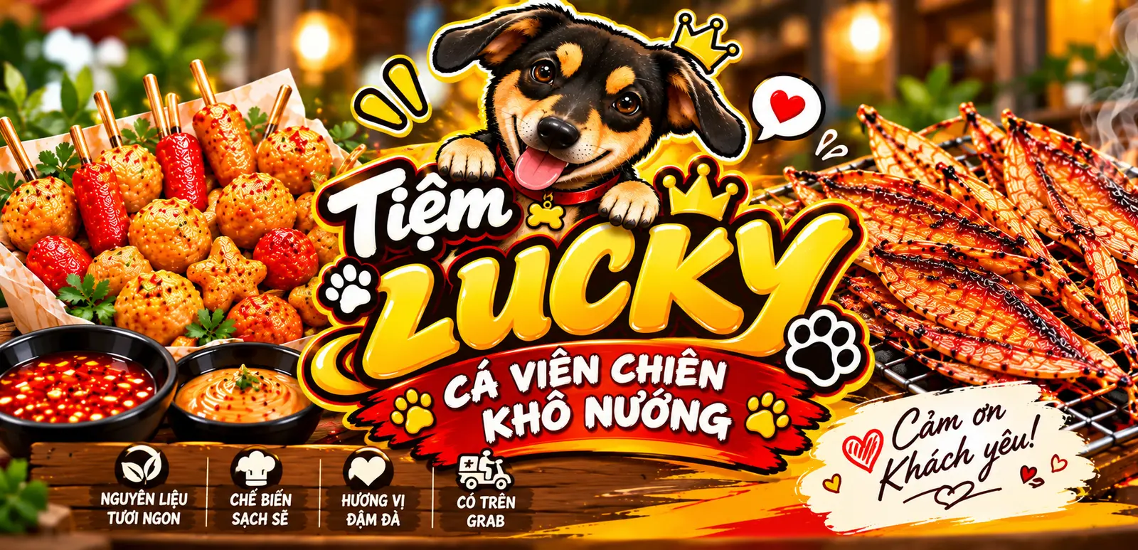 Ảnh bìa Tiệm Lucky - Cá Viên Chiên & Khô Nướng - Thân Văn Nhiếp