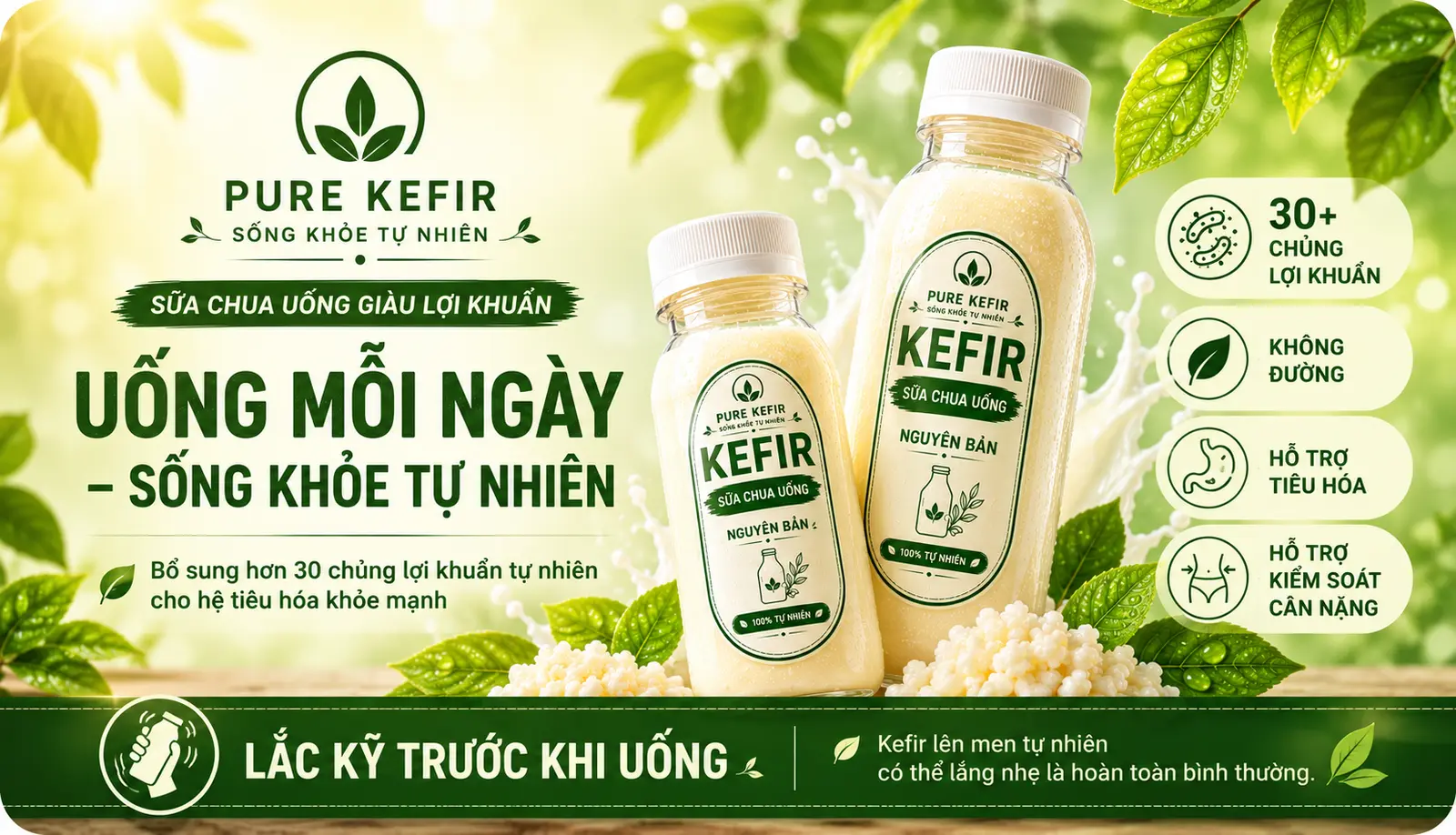 Ảnh bìa Pure Kefir - Sữa Chua Uống Giàu Lợi Khuẩn - Nguyễn Văn Vân