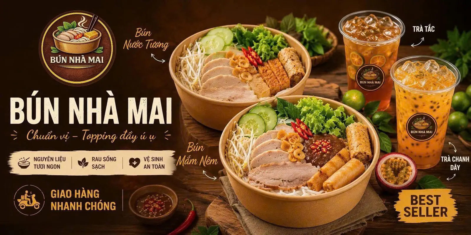 Ảnh bìa BÚN NHÀ MAI - BÚN MẮM NÊM & BÚN NƯỚC TƯƠNG - Sư Vạn Hạnh