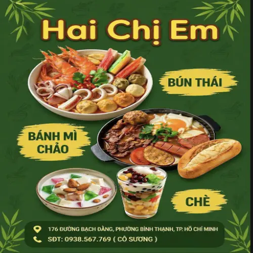 Ảnh bìa Hai Chị Em - Bún Thái, Bánh Mì Chảo & Chè - Bạch Đằng