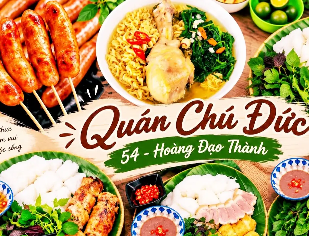 Ảnh bìa Mì Gà Tần, Bún Đậu Mắm Tôm & Lạp Xưởng Nướng Đá Chú Đức - Hoàng Đạo Thành